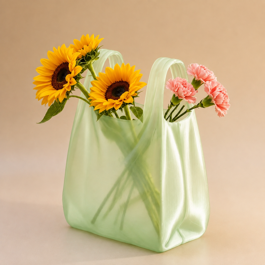 Transparent Plastic Bag Vase
