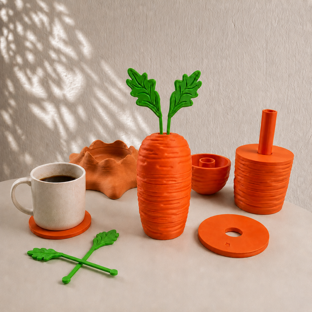 Carrot Coasters & Ashtray (Set of 12)