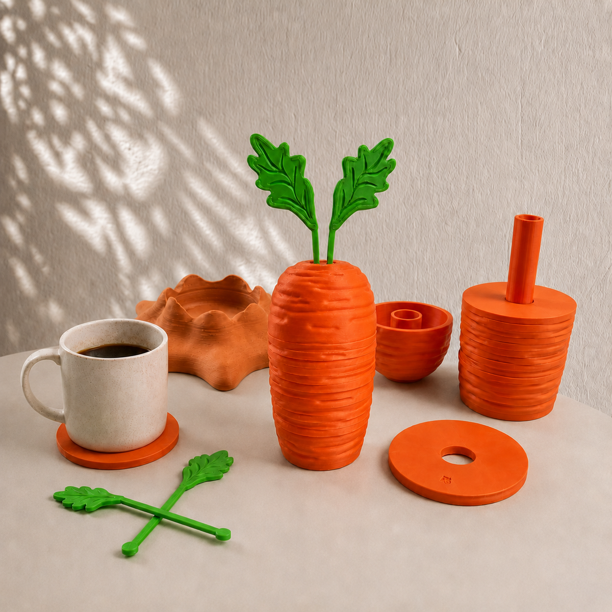 Carrot Coasters & Ashtray (Set of 12)